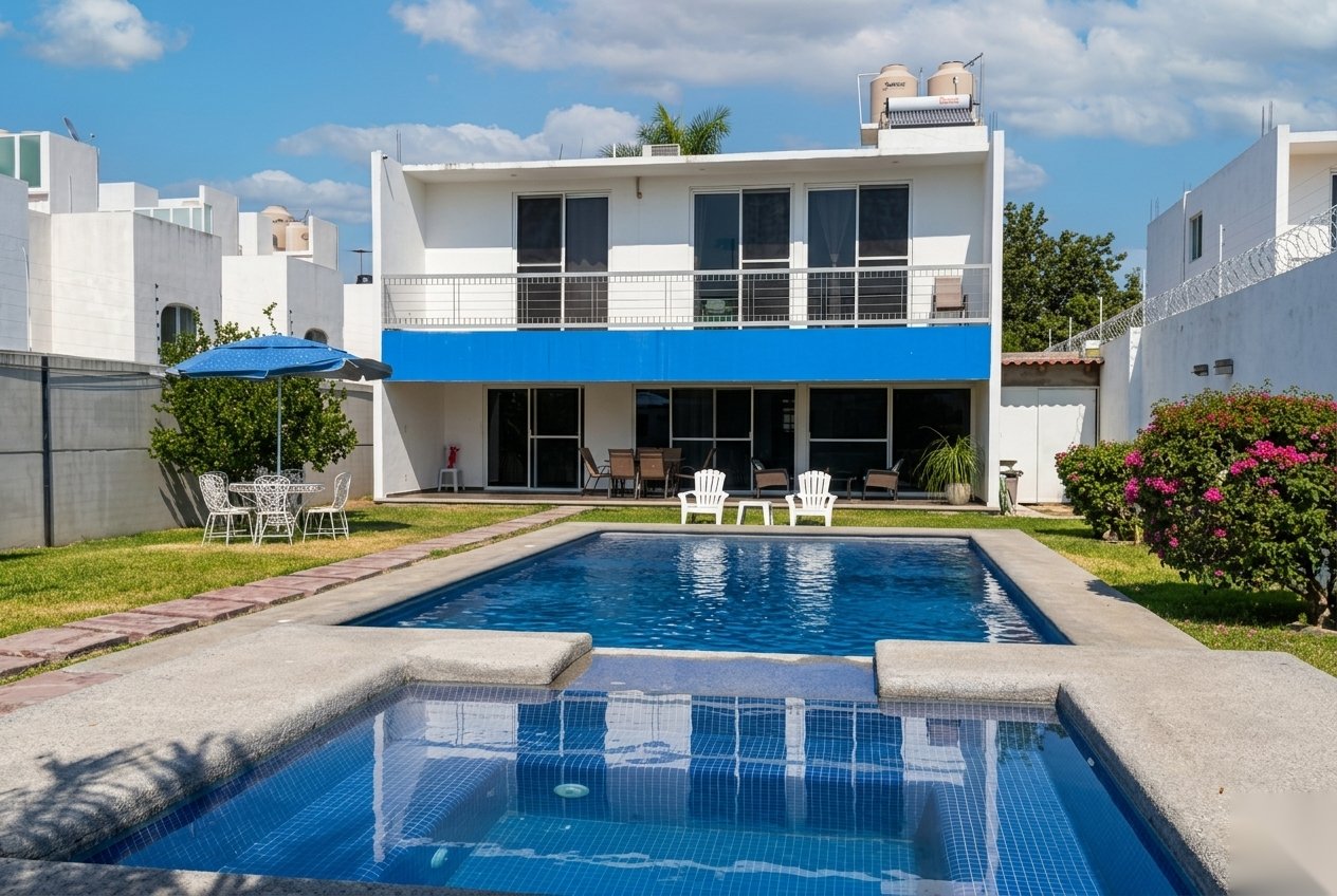 Exterior of Quinta El Capricho, villa with private pool for 14 guests near Lake Tequesquitengo